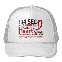 Every 34 Seconds Heart Disease / Attack Mesh Hats