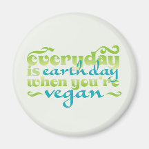 Every Day is Earth Day Vegan Refrigerator Magnet