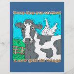 Every Time You Eat Meat a Cow Gets Its Wings Full Colour Flyer