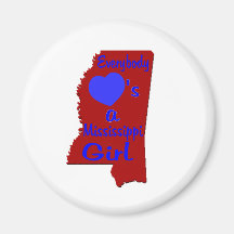 Everybody Loves a Mississippi Girl Crimson and Blu Magnet