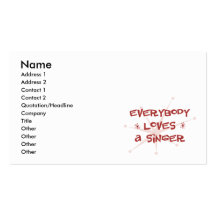 Everybody Loves A Singer Business Cards