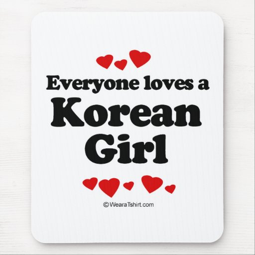 Everyone loves a Korean girl Mouse Pads