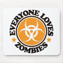 Everyone Loves Zombies - Orange Mouse Mat