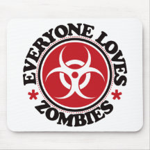 Everyone Loves Zombies - Red Mouse Pad