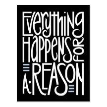 Everything Happens white Postcard
