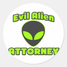 Evil Alien Attorney Sticker