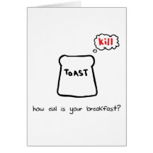 Evil Breakfast Greeting Cards