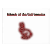 evil bunnies post cards