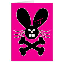 Evil Emo Bunny Crossbones Card