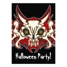 Evil Skull Halloween Party Invitation