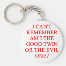 evil twin joke key chain