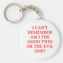 evil twin joke keychain