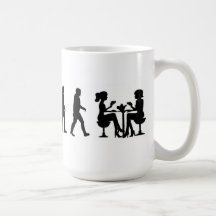 evolution man woman tea drink friends coffee mugs