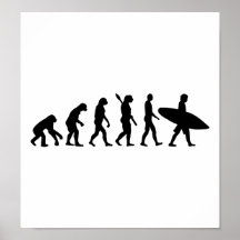 Evolution surfing surf board posters