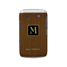 Executive Woodgrain Monogram Blackberry Case