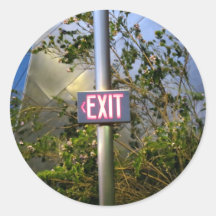Exit Sign Round Sticker