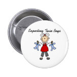 Expecting Twin Boys Buttons