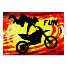 Explosive Motocross Jump Greeting Cards