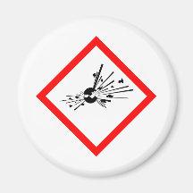 Explosive Warning Sign Fridge Magnet