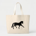 Extended Trot Dressage Horse (black) Tote Bag