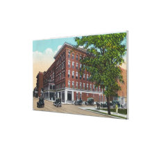 Exterior View of the Carlton Hotel Stretched Canvas Print