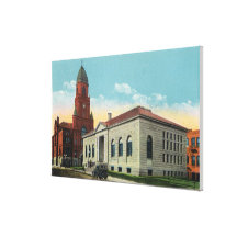 Exterior View of the Library and City Hall Gallery Wrap Canvas
