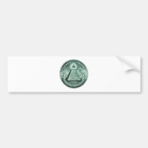 Eye On The Dollar Illuminati Pyramid Bumper Sticker