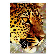 Eyes of Leopard Greeting Cards