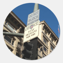 Ezat Delijani Square Sign Round Stickers