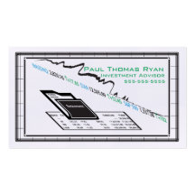 F003 BIZ sm - Retirement Portfolio/Market Graph Business Card Templates