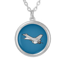 F16 Fighting Falcon Fighter Jet In Flight Necklace
