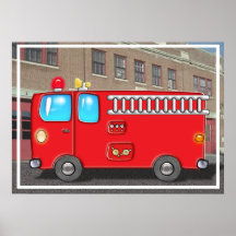 Fabulous Fire Truck and Station Posters