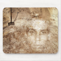Face in Sand Mouse Pad