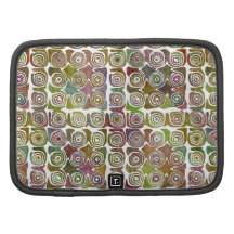 Faded Grunge Retro Swirlies & Circles Pattern Planners