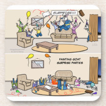 Fainting Goat Surprise Parties Coaster