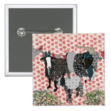 Fainting Goats Rose Button