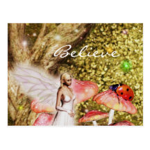 Fairy and the ladybug  postcard