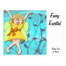 Fairy excited post cards