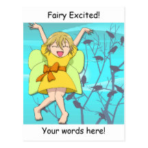 Fairy excited postcard