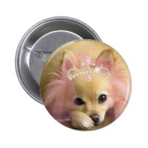 fairy princess dog with diamond crown buttons