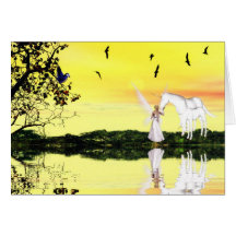 fairy unicorn lake card