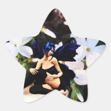 fairy white floral fairy star stickers
