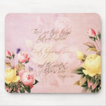 Faith Hope and Love Roses Mousepads
