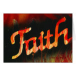 Faith in spray paint with black background & fire cards