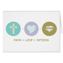 Faith Love Tattoos Greeting Cards
