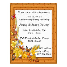 Fall Autumn theme Anniversary Invitation