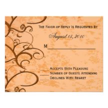 Fall/Autumn Wedding Invitation RSVP Card