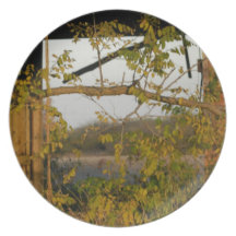 fall barn door dinner plate