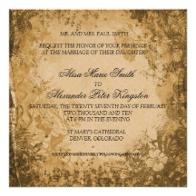 Fall Brown Autumn Wedding invitations