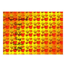 Fall leaf pattern personalised announcements